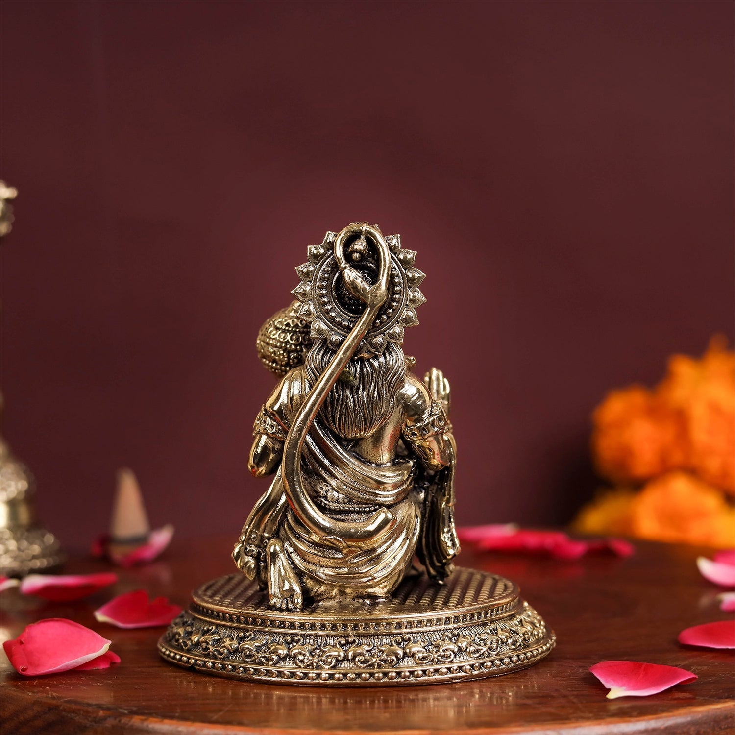 Brass Superfine Blessing Hanuman Idol 3.5 Inch - Image 6