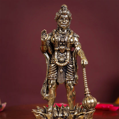Brass Superfine Standing Hanuman Idol 4 Inch by vendor-unknown - Hindu Gods (View 2)