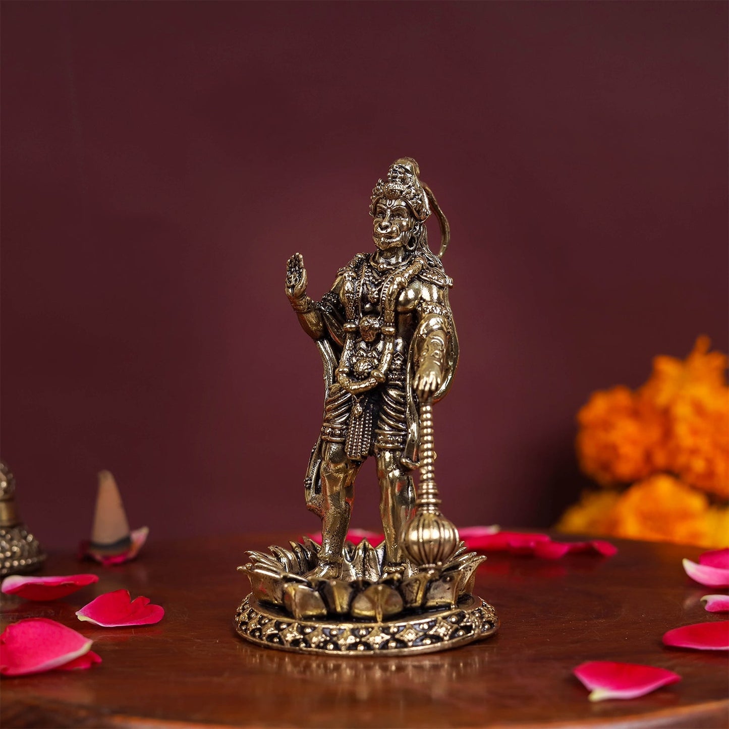 Brass Superfine Standing Hanuman Idol 4 Inch