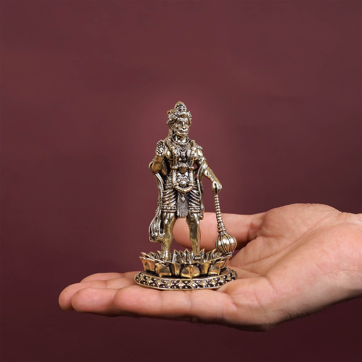 Brass Superfine Standing Hanuman Idol 4 Inch - Image 5