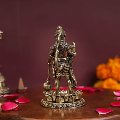 Brass Superfine Standing Hanuman Idol 4 Inch by vendor-unknown - Hindu Gods (View 6)