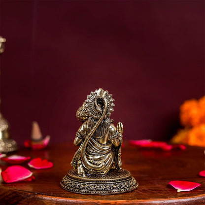 Brass Small Superfine Blessing Hanuman Idol 2.5 Inch by vendor-unknown - Hindu Gods (View 6)