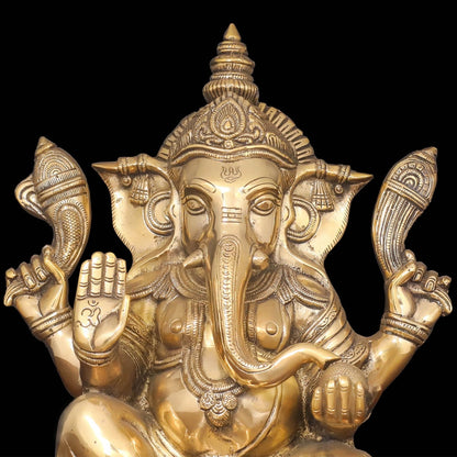 Brass Ganesha Idol For Home Decor Showpiece 1 Feet by vendor-unknown - Hindu Gods (View 2)