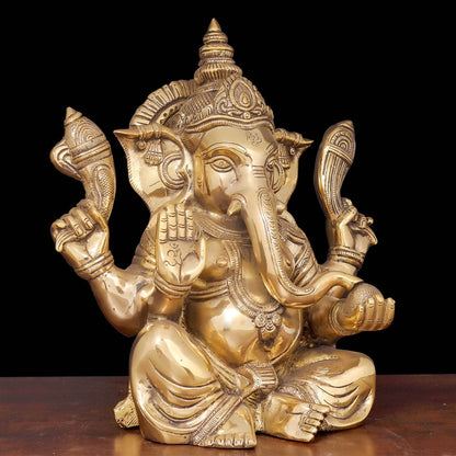 Brass Ganesha Idol For Home Decor Showpiece 1 Feet by vendor-unknown - Hindu Gods (View 3)