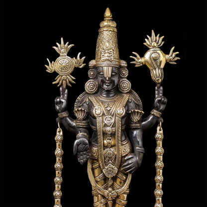 Brass Tirupati Balaji Idol Lord Venkateshwara Antique Finish 2 Feet by vendor-unknown - Hindu Gods (View 2)