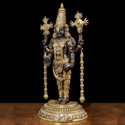 Brass Tirupati Balaji Idol Lord Venkateshwara Antique Finish 2 Feet by vendor-unknown - Hindu Gods (View 3)