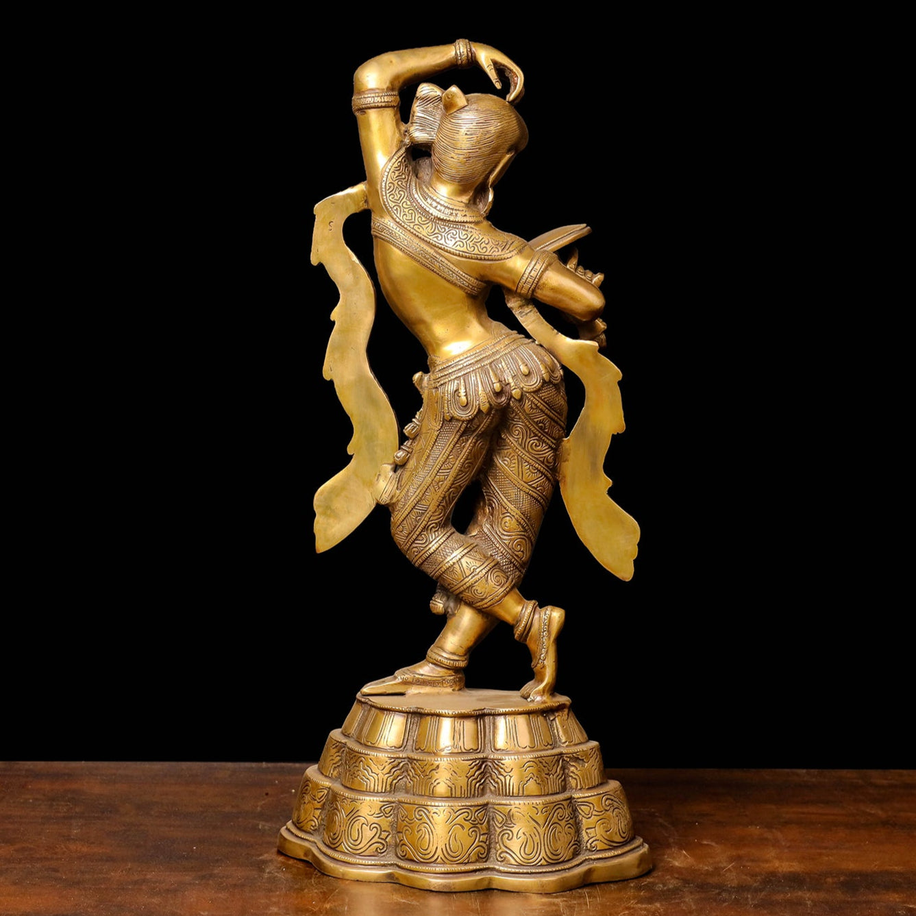 Brass Young Lady Applying Vermilion (A Sculpture Inspired by Khajuraho) 2 Feet