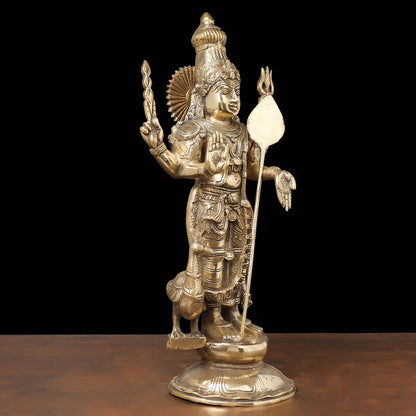 Brass Kartikeya Murugan Swamy Idol With Peacock 20 Inches by vendor-unknown - Hindu Gods (View 4)