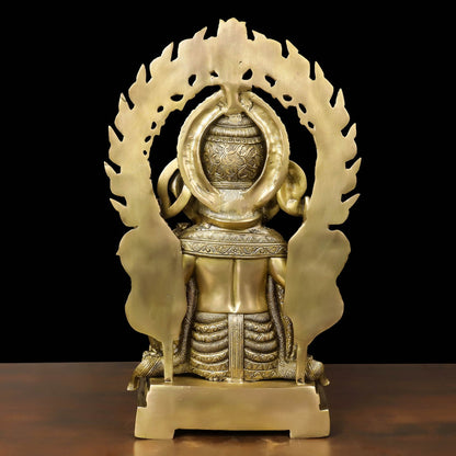 Brass Ganesha Statue With Frame For Home Decor 21 Inches by vendor-unknown - Hindu Gods (View 5)