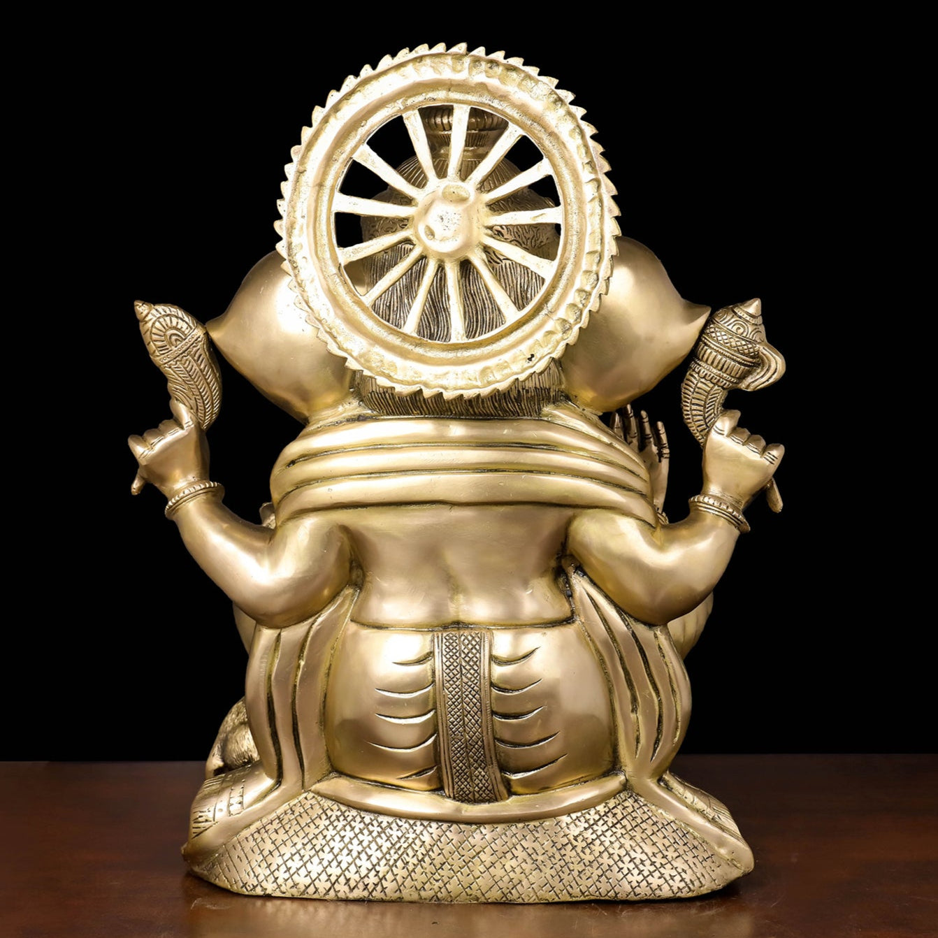 Brass Ganesha Statue Antique Finish For Home Decor 2 Feet - Image 5