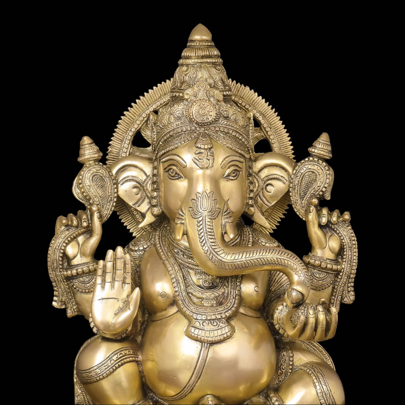 Brass Blessing Ganesha Statue For Home Decor 20 Inch - Image 2