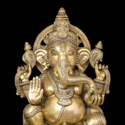 Brass Blessing Ganesha Statue For Home Decor 20 Inch by vendor-unknown - Hindu Gods (View 2)