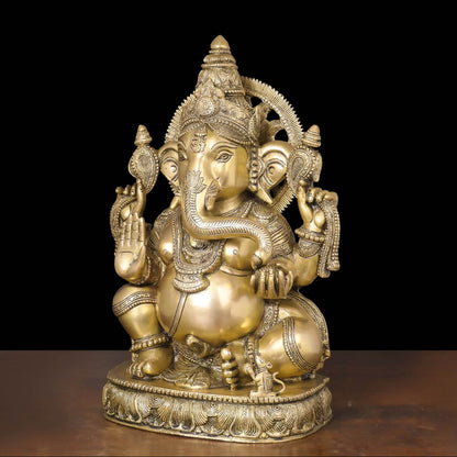 Brass Blessing Ganesha Statue For Home Decor 20 Inch by vendor-unknown - Hindu Gods (View 3)