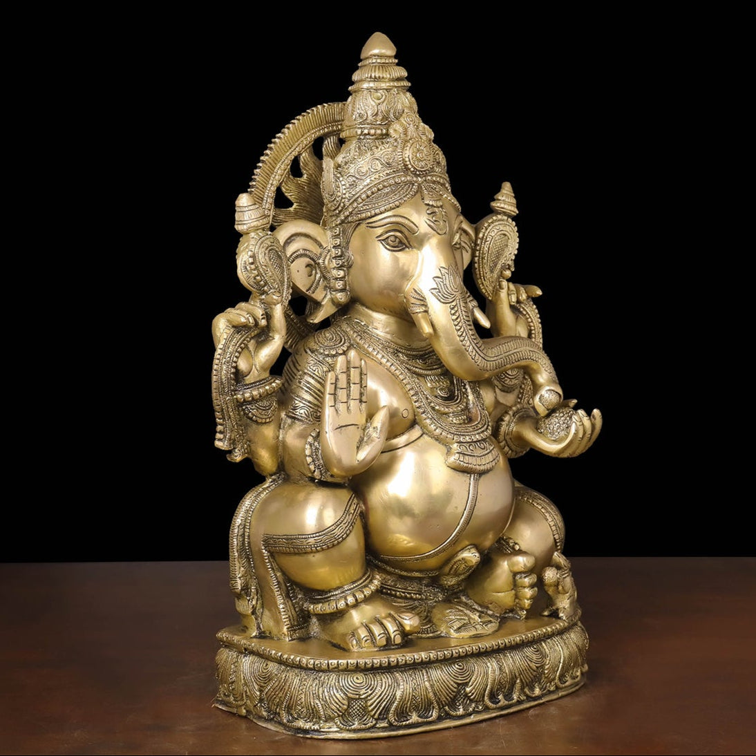 Brass Blessing Ganesha Statue For Home Decor 20 Inch - Image 4
