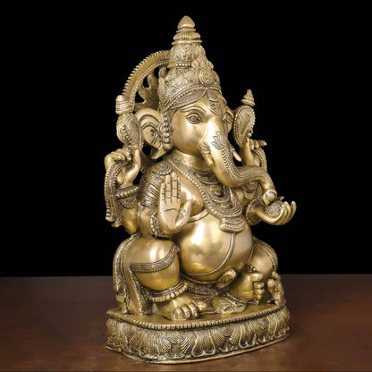 Brass Blessing Ganesha Statue For Home Decor 20 Inch by vendor-unknown - Hindu Gods (View 4)