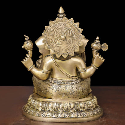 Brass Lord Ganesha Statue For Home Decor 14 Inches by vendor-unknown - Hindu Gods (View 5)