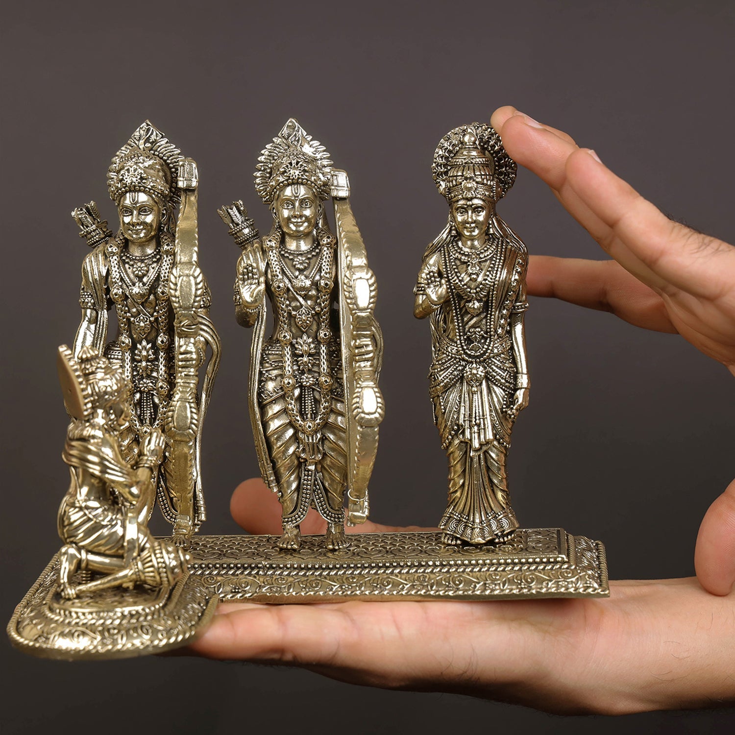 Brass Superfine Ram Darbar Idol Rama Family Statue 7 Inches - Image 3