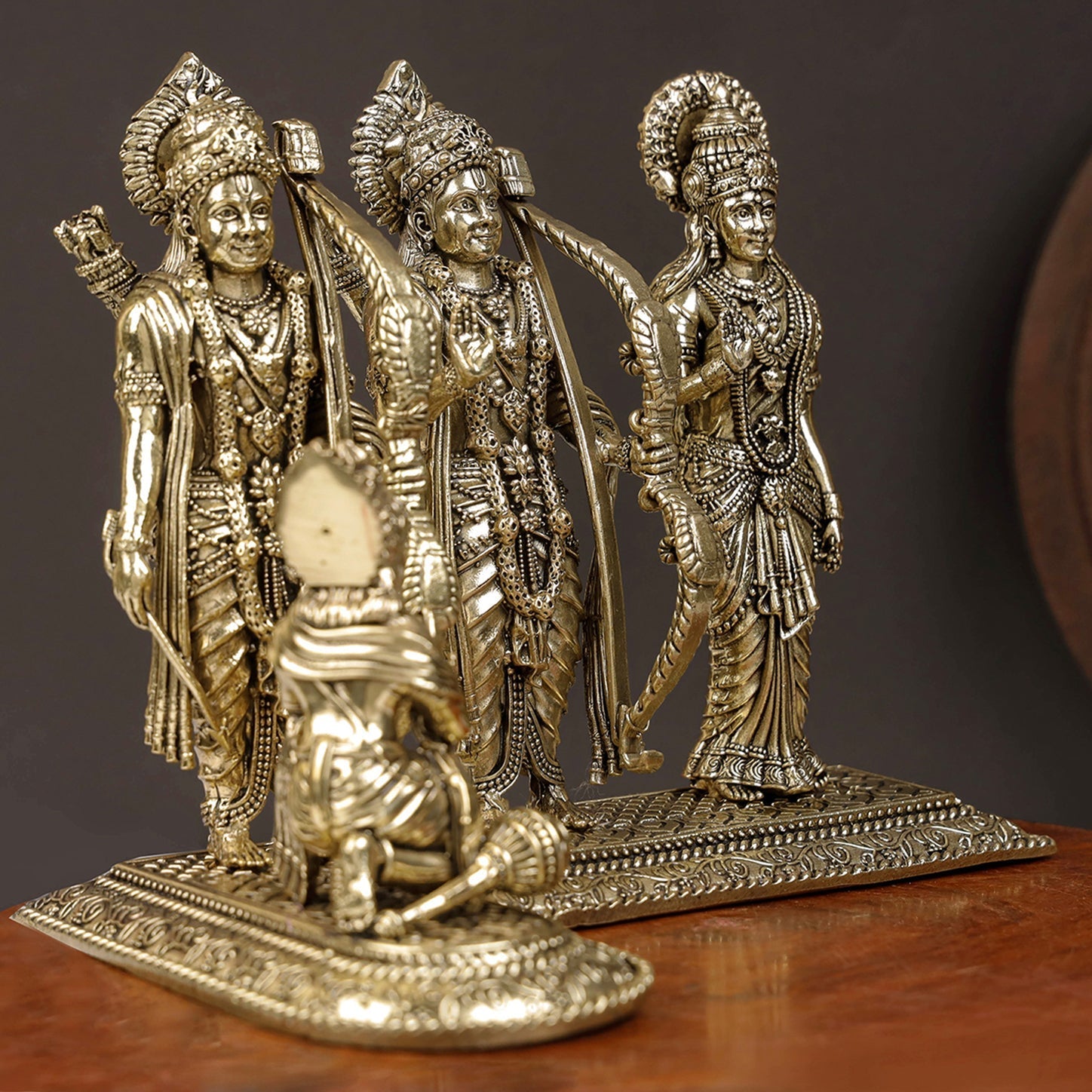 Brass Superfine Ram Darbar Idol Rama Family Statue 7 Inches - Image 4