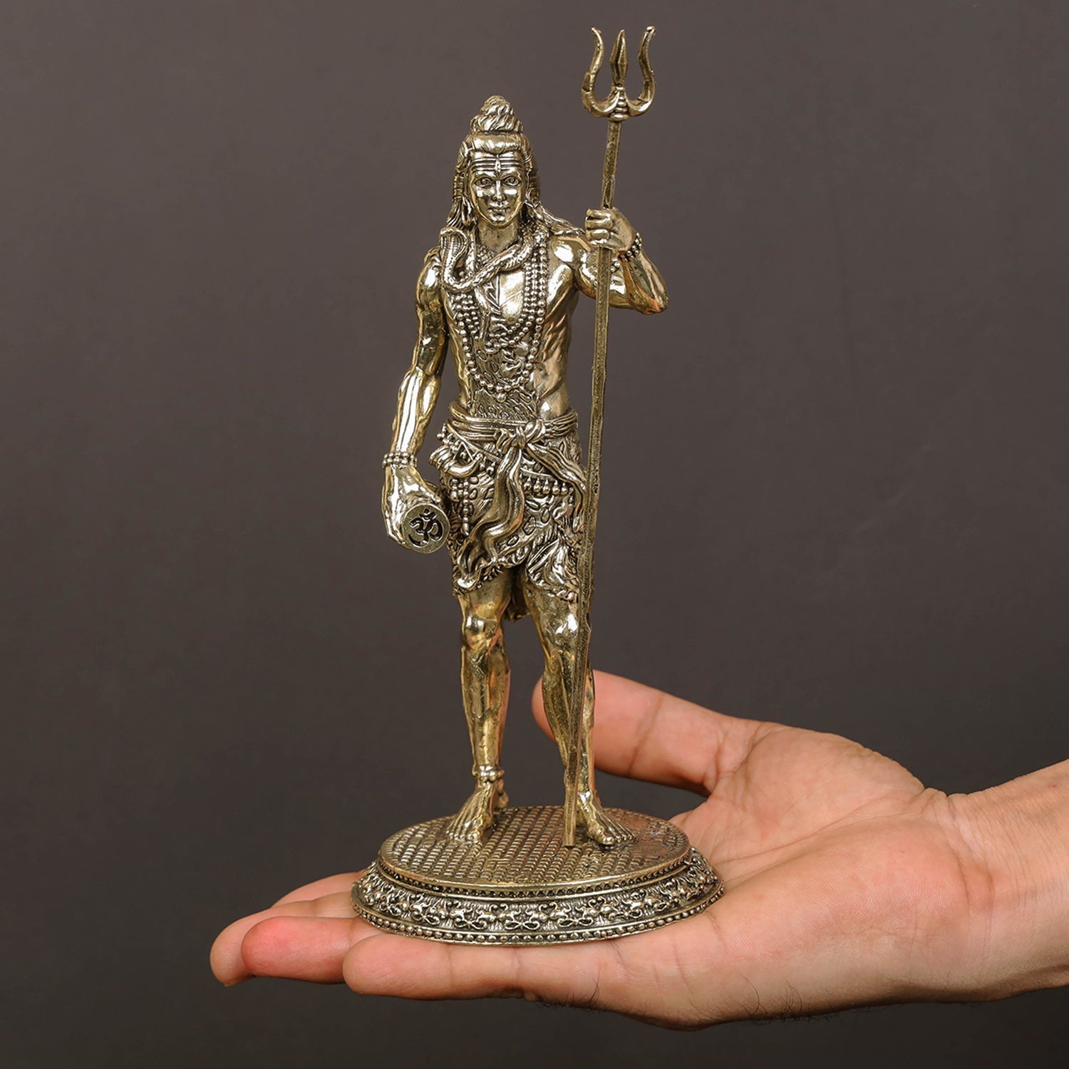 Brass Superfine Lord Shiva Idol Mahadev For Home Office Decor 8 Inches - Image 3