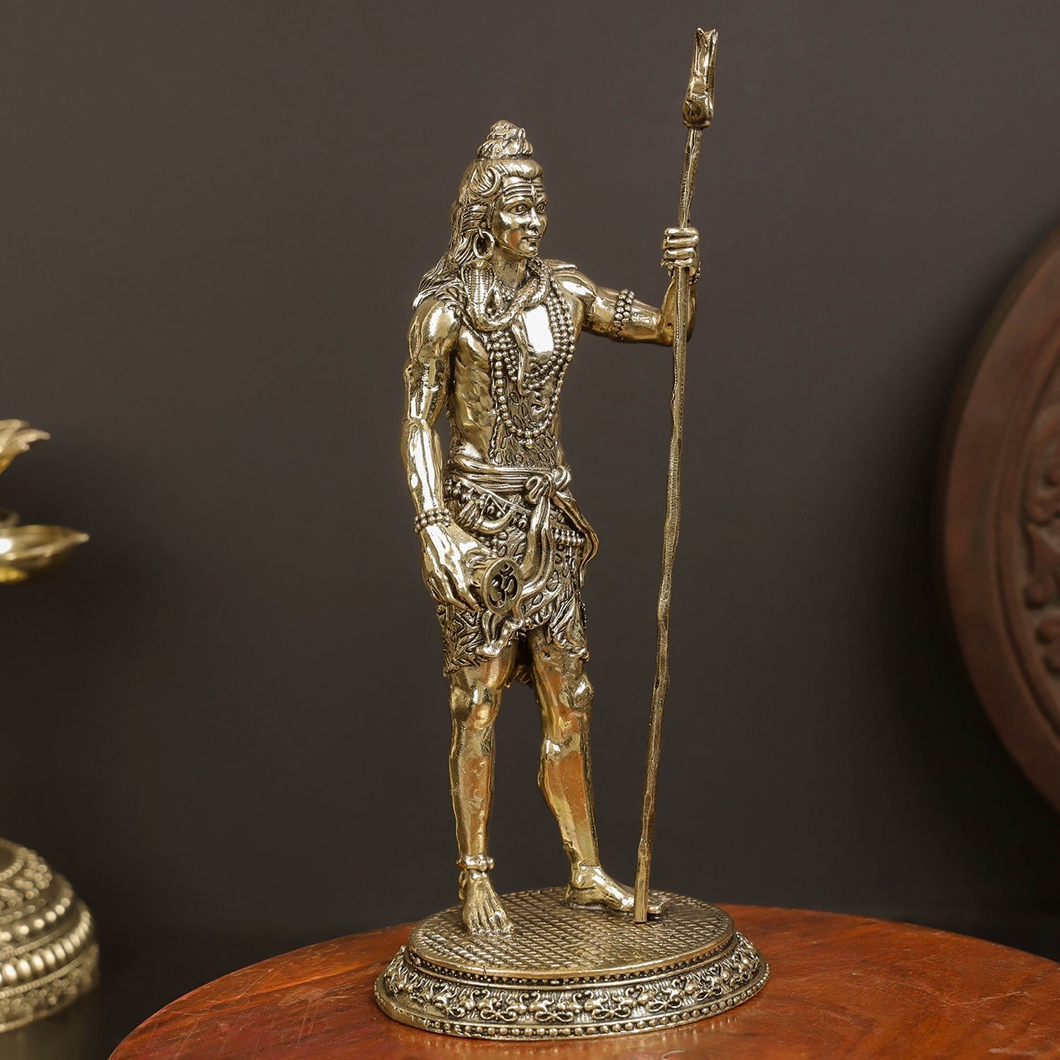 Brass Superfine Lord Shiva Idol Mahadev For Home Office Decor 8 Inches - Image 4