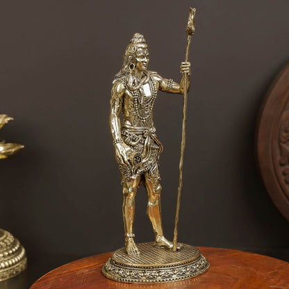Brass Superfine Lord Shiva Idol Mahadev For Home Office Decor 8 Inches by vendor-unknown - Hindu Gods (View 4)
