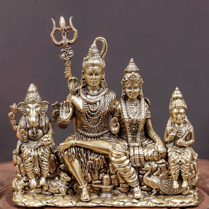 Brass Superfine Complete Shiv Parivar Idol 4 Inch by vendor-unknown - Hindu Gods (View 2)