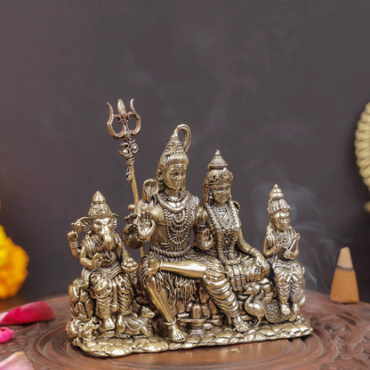 Brass Superfine Complete Shiv Parivar Idol 4 Inch by vendor-unknown - Hindu Gods (View 4)