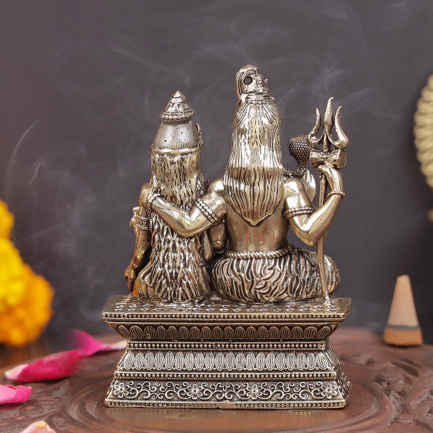 Brass Superfine Shiv Parivar Idol For Home Temple Decor 4 Inch