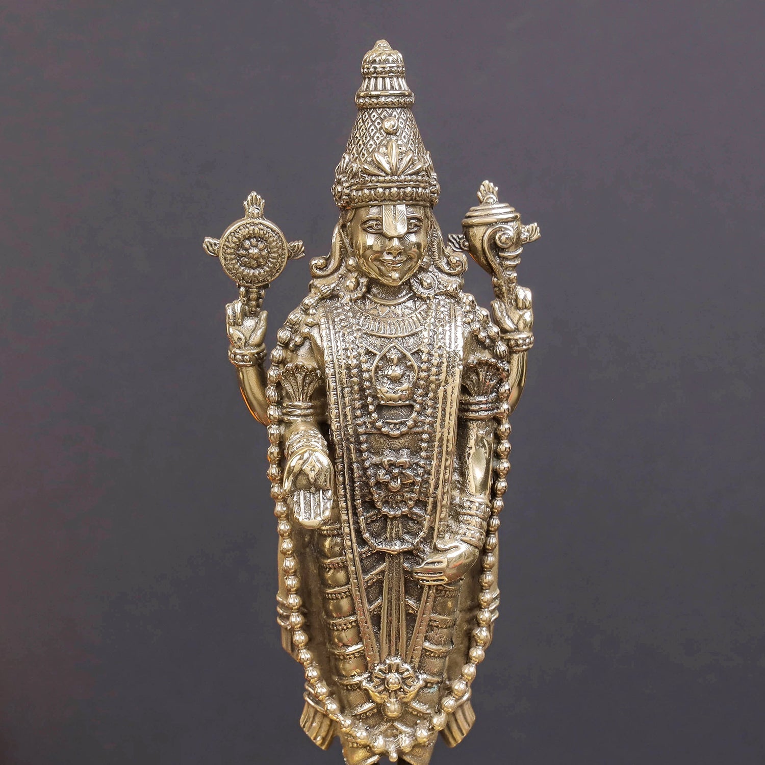 Brass Superfine Lord Tirupati Balaji Idol Venkateshvara Swamy 8 Inch - Image 2