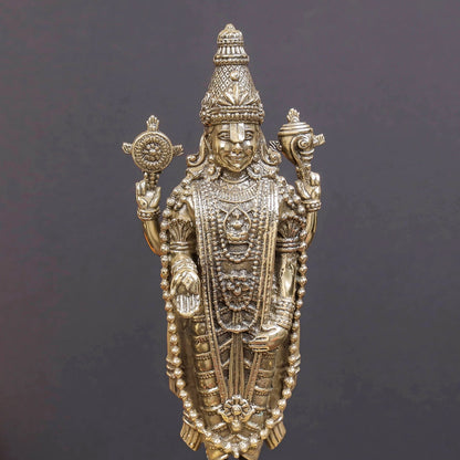 Brass Superfine Lord Tirupati Balaji Idol Venkateshvara Swamy 8 Inch by vendor-unknown - Hindu Gods (View 2)