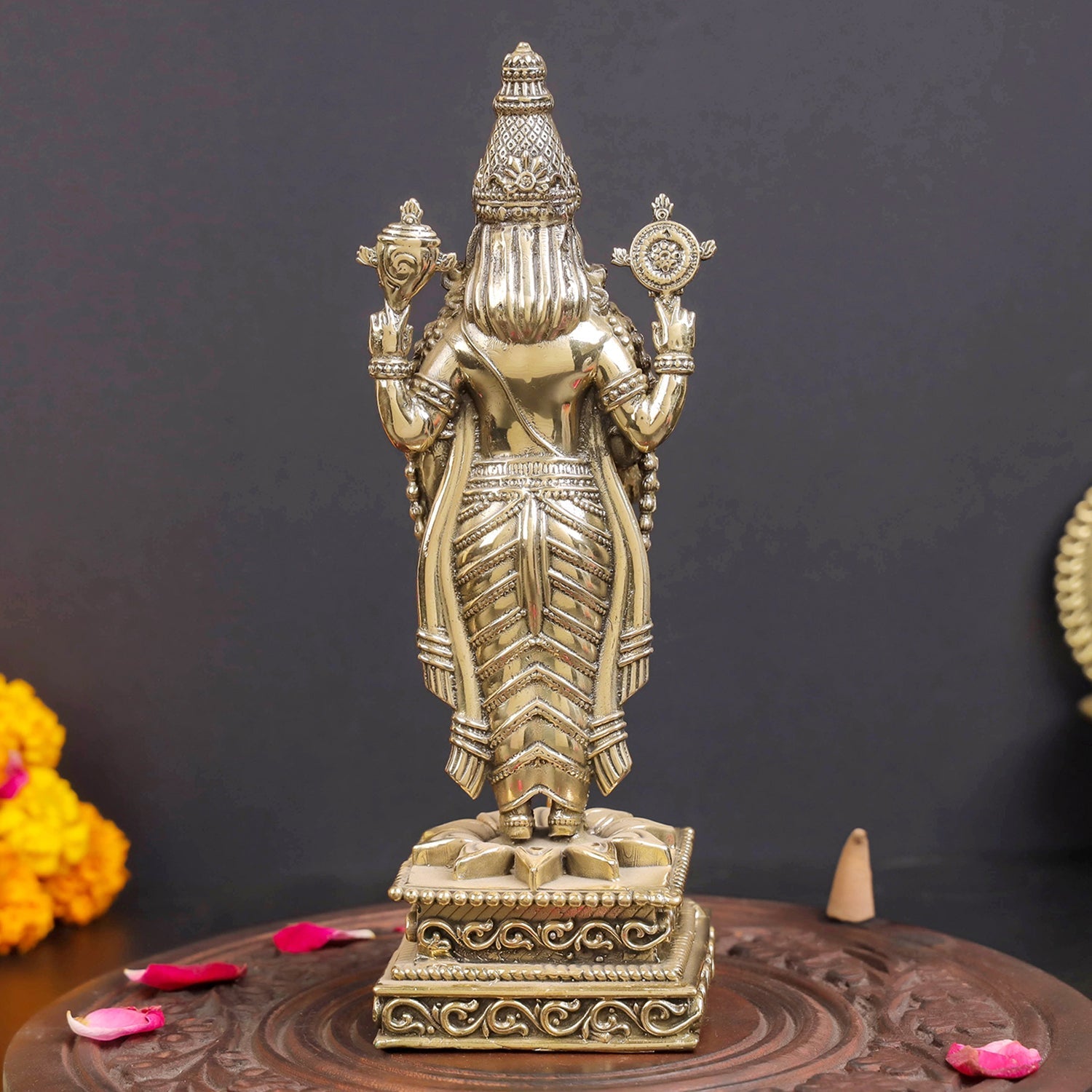 Brass Superfine Lord Tirupati Balaji Idol Venkateshvara Swamy 8 Inch - Image 6
