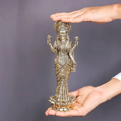 Brass Superfine Standing Goddess Lakshmi Idol 10 Inch by vendor-unknown - Hindu Gods (View 3)