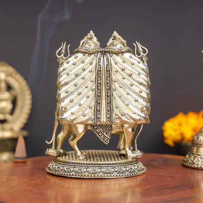Brass Superfine Kaila Devi Chamunda Mata on Lion Idol 4.5 Inch by vendor-unknown - Hindu Gods (View 6)