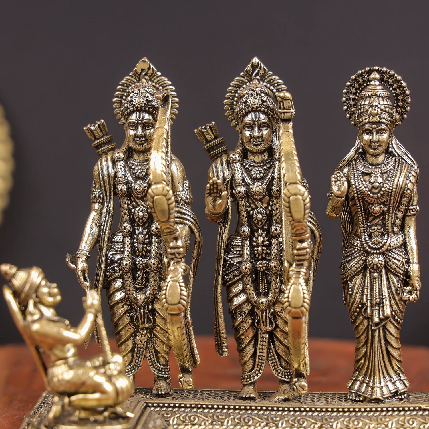 Brass Superfine Ram Darbar Idol With Intricate Carvings 3 Inch - Image 2