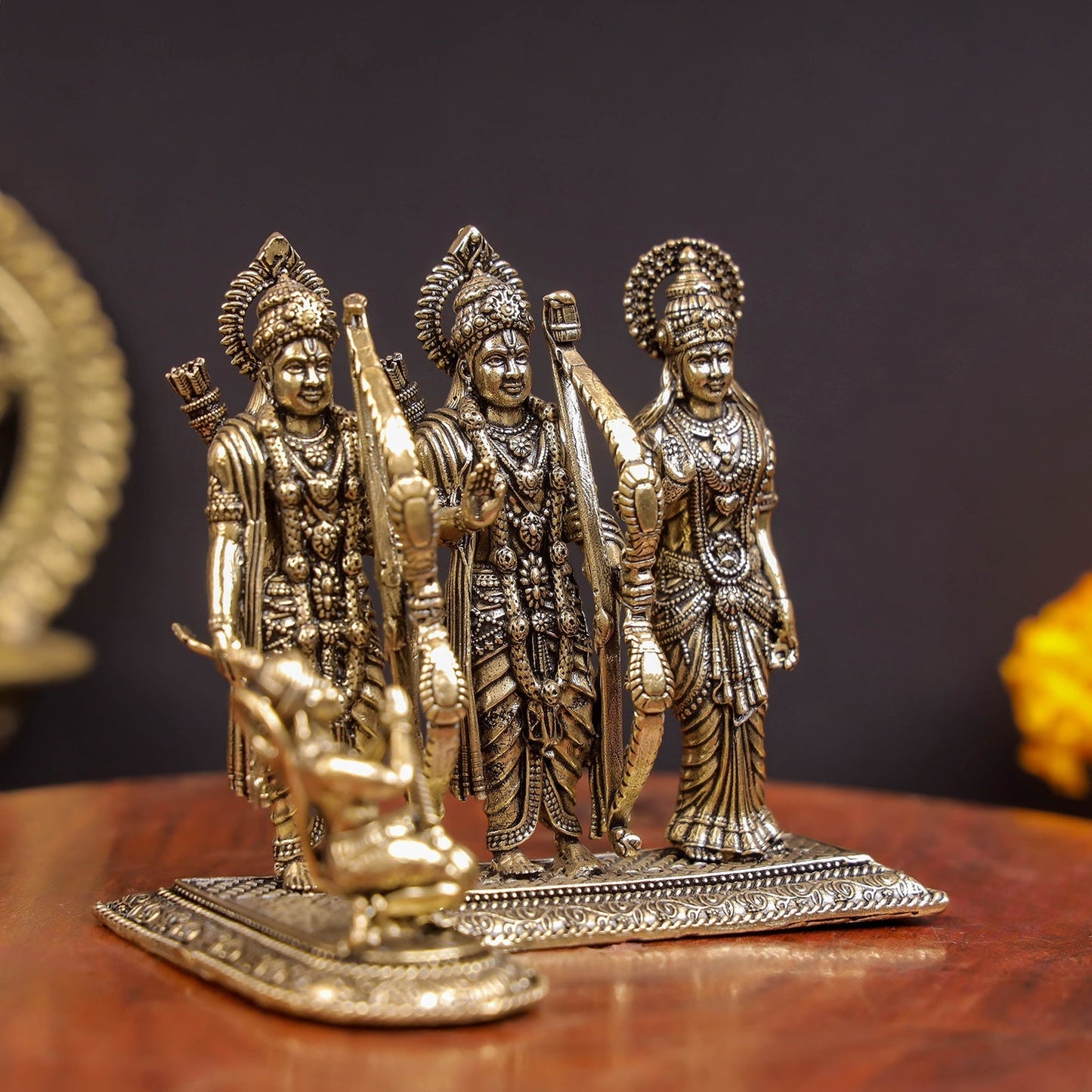 Brass Superfine Ram Darbar Idol With Intricate Carvings 3 Inch