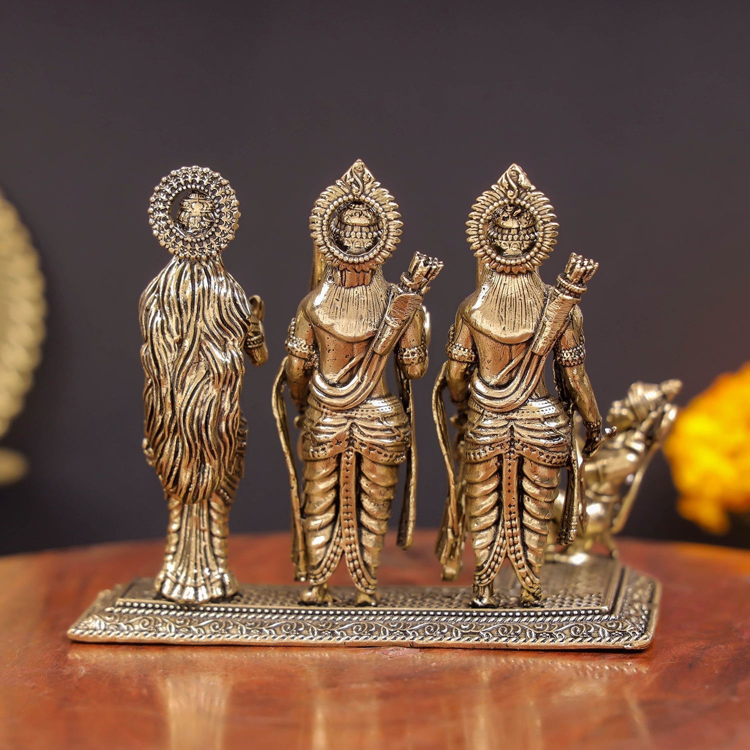 Brass Superfine Ram Darbar Idol With Intricate Carvings 3 Inch - Image 6