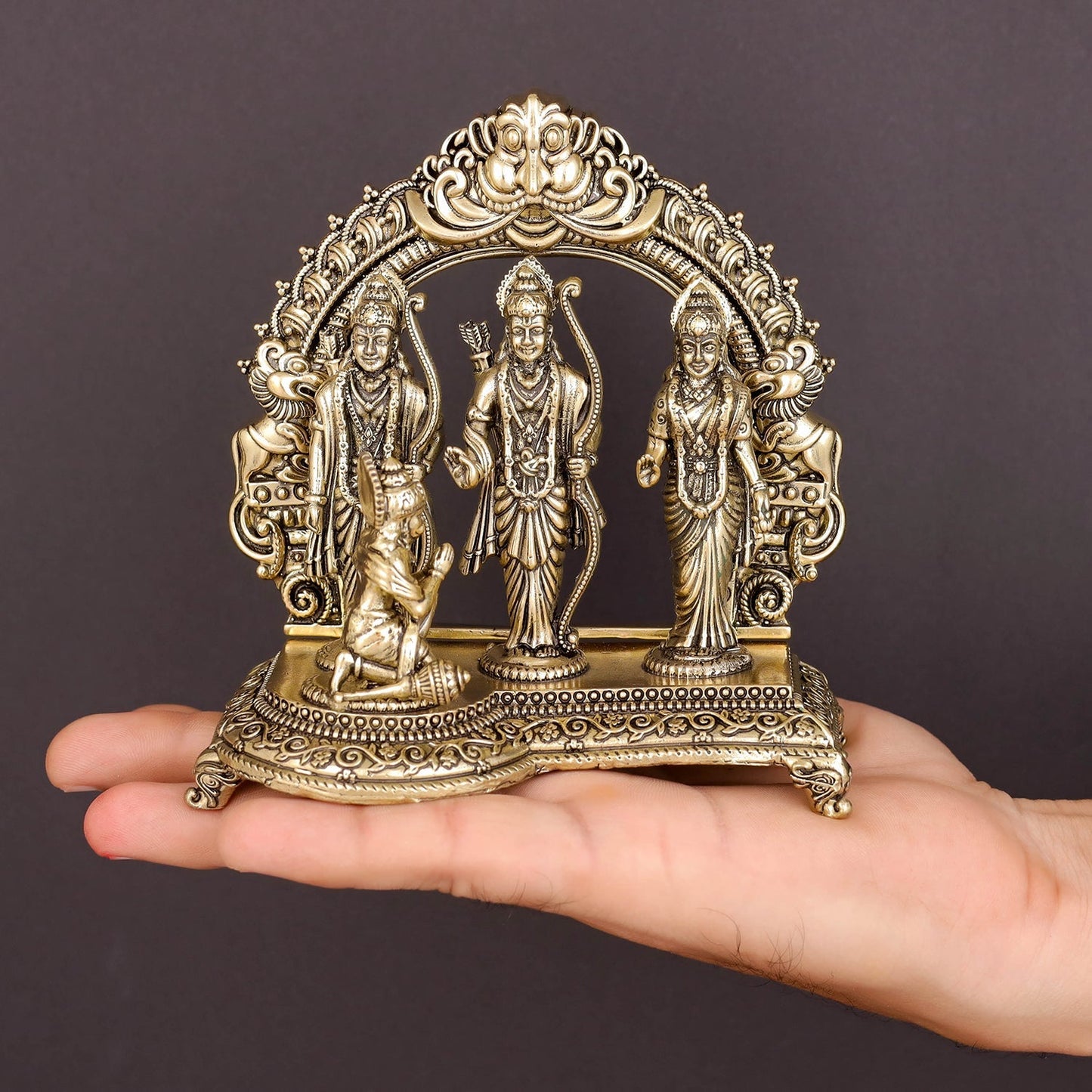 Brass Superfine Ram Darbar Idol For Home Temple Decor 5 Inch