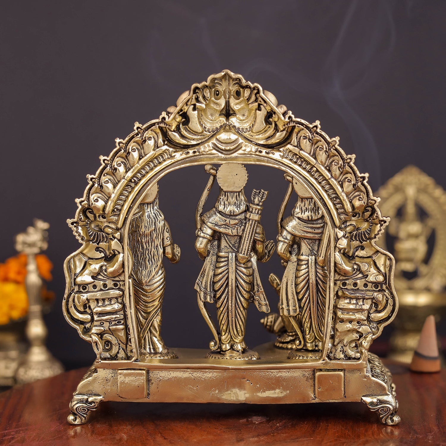 Brass Superfine Ram Darbar Idol For Home Temple Decor 5 Inch - Image 6