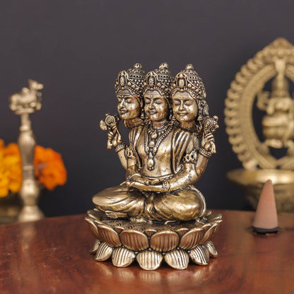 Brass Superfine Seated Lord Brahma Idol 3 Inch by vendor-unknown - Hindu Gods (View 4)