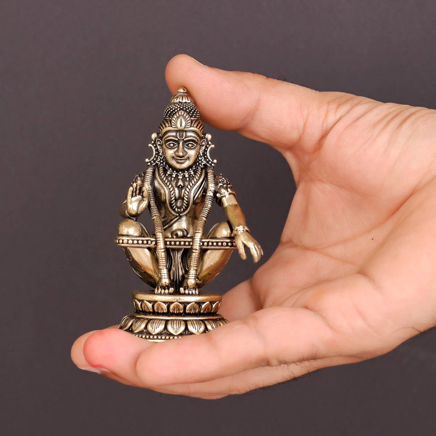 Brass Superfine Ayyappa Swamy Idol 3.5 Inch