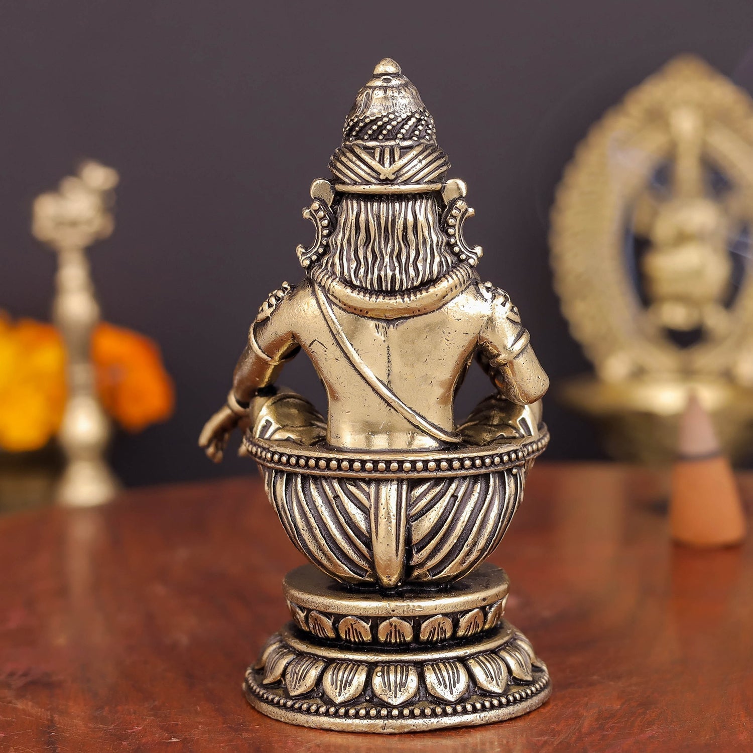 Brass Superfine Ayyappa Swamy Idol 3.5 Inch - Image 6
