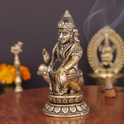 Brass Superfine Ayyappa Swamy Idol For Home Decor 4 Inch by vendor-unknown - Hindu Gods (View 4)