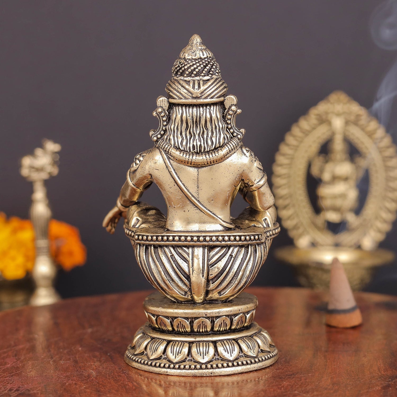 Brass Superfine Ayyappa Swamy Idol For Home Decor 4 Inch - Image 6