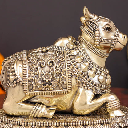 Brass Antique Nandi Statue 5" by vendor-unknown - Spiritual (View 2)