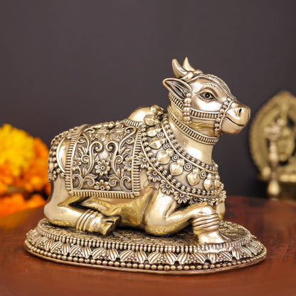 Brass Antique Nandi Statue 5" by vendor-unknown - Spiritual (View 4)