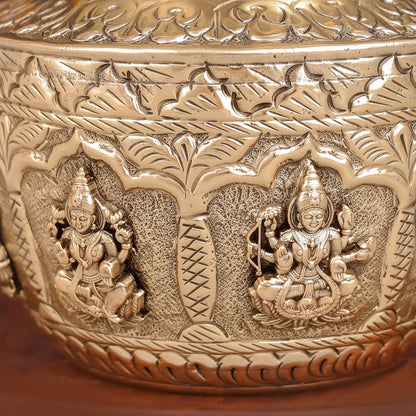 Brass Superfine Ashtalakshmi Kalash Handcrafted Divine Pot 4.5 Inches by vendor-unknown - Spiritual (View 2)