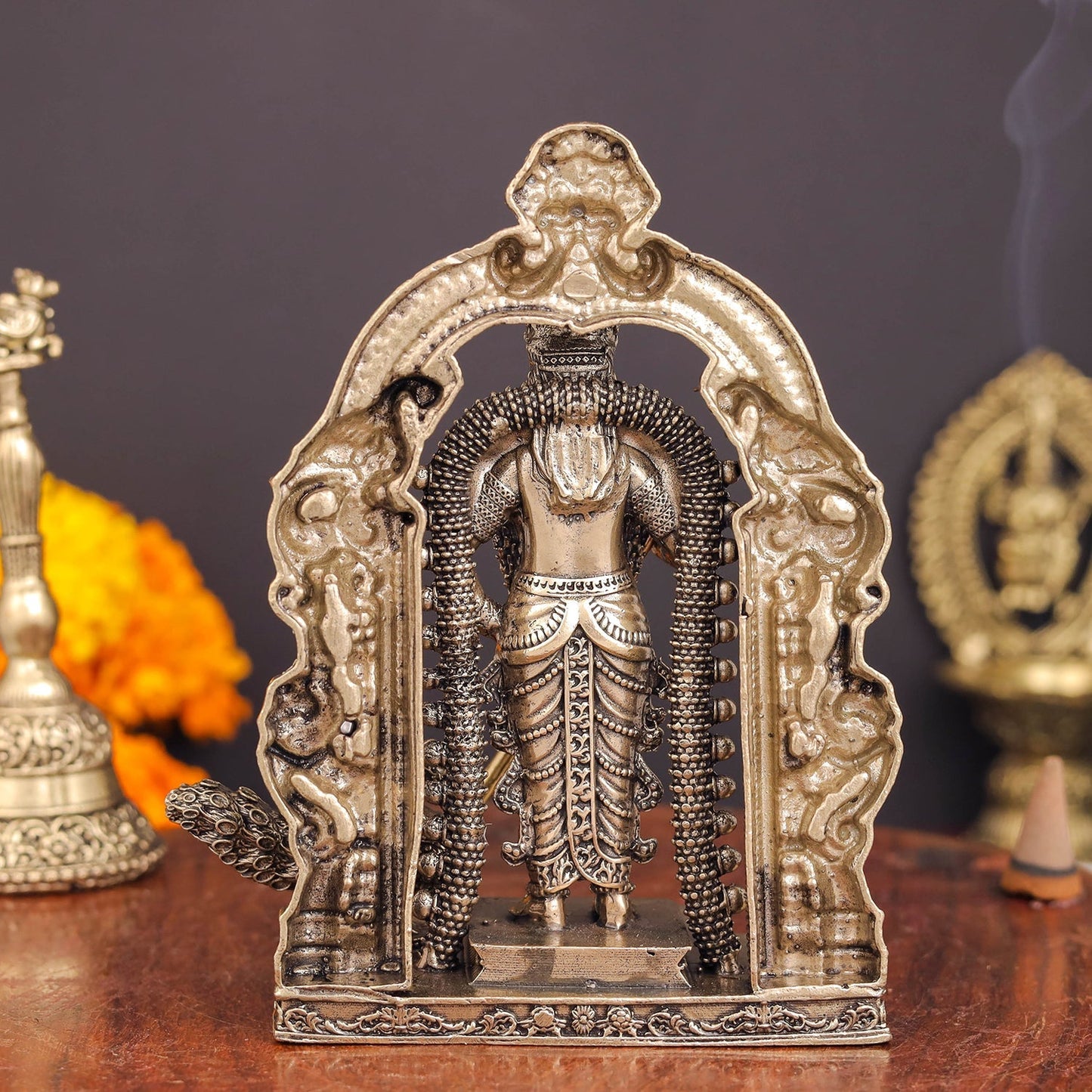 Brass Superfine Kartikeya Murugan Swamy Idol Intricately Crafted 5 Inch