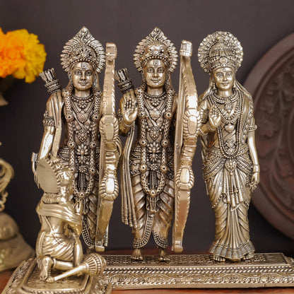 Brass Superfine Ram Darbar Idol With Intricate Carvings 7.7 Inches by vendor-unknown - Hindu Gods (View 2)