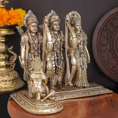 Brass Superfine Ram Darbar Idol With Intricate Carvings 7.7 Inches by vendor-unknown - Hindu Gods (View 5)