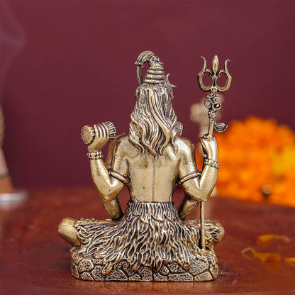 Brass Antique Lord Shiva Idol 3'' by vendor-unknown - Hindu Gods (View 6)